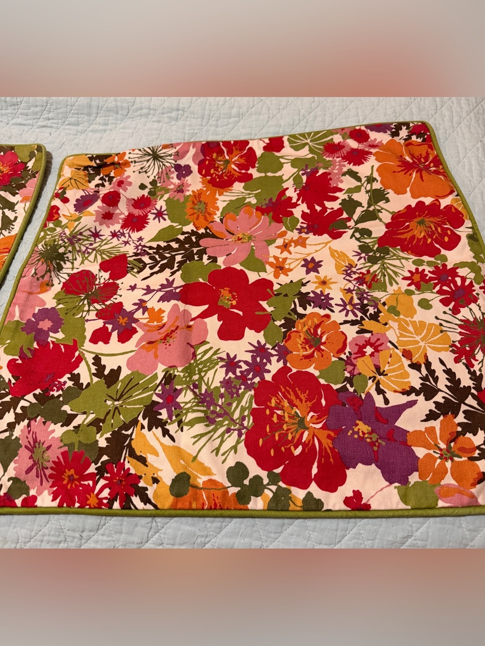 Pottery Barn Set of 2 Floral Throw Pillow Covers- GORGEOUS